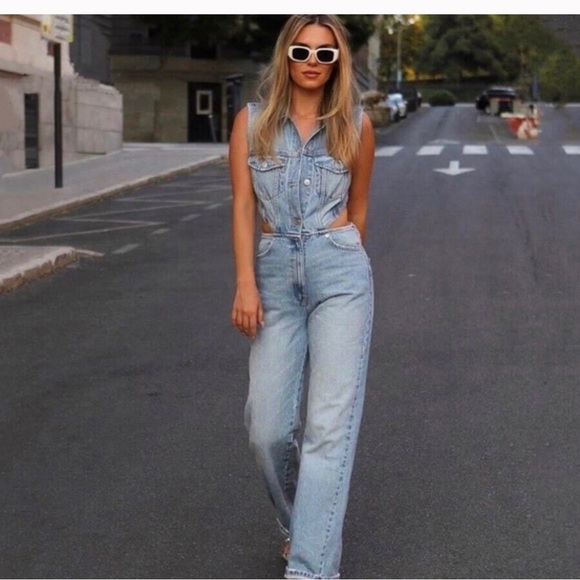 Zara Pants & Jumpsuits Nwt Tik Tok Viral Zara Full Length Cut Out